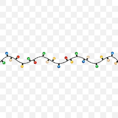 Vibrant Multi-Colored Christmas String Lights on White