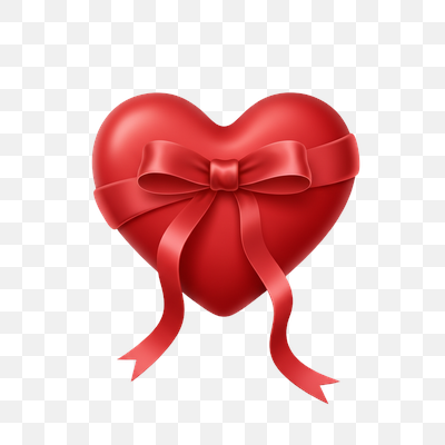 Vibrant Red Heart with Satin Ribbon Bow