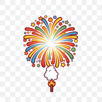 Vibrant Cartoon Firework Celebration