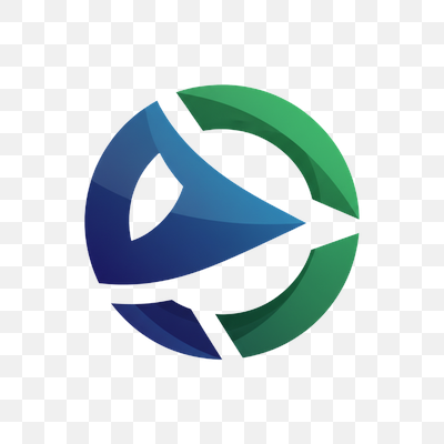 Dynamic Blue and Green Gradient Circle Logo