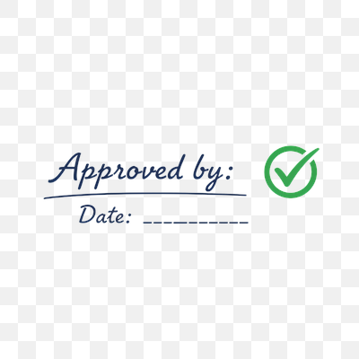 Approved By Stamp with Green Checkmark Icon