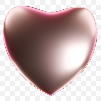 Elegant Glossy Bronze-Pink Heart