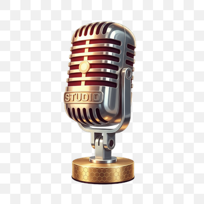 Classic Chrome and Gold Vintage Studio Microphone