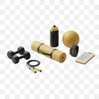 Modern Fitness Essentials Collection on White Background
