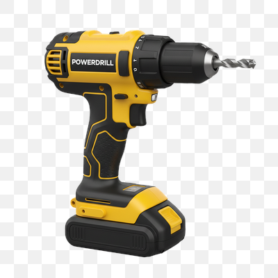 Professional Cordless Power Drill with Yellow and Black Design