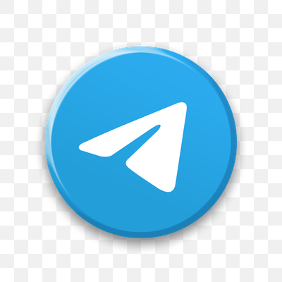 Vibrant 3D Telegram App Logo on Black