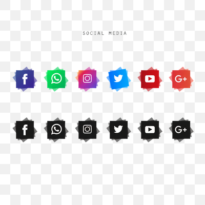 Vibrant and Monochrome Social Media Icons Collection