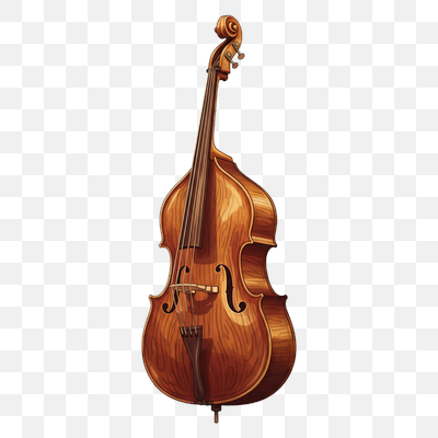 Elegant Wooden Double Bass Illustration