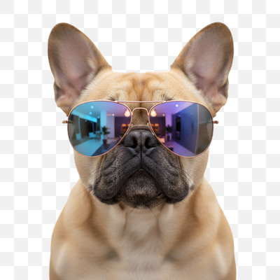 Cool French Bulldog in Reflective Aviators