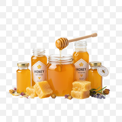 Golden Harvest: Assortment of Natural Honey Products