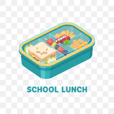 Colorful Kids' School Lunchbox Illustration