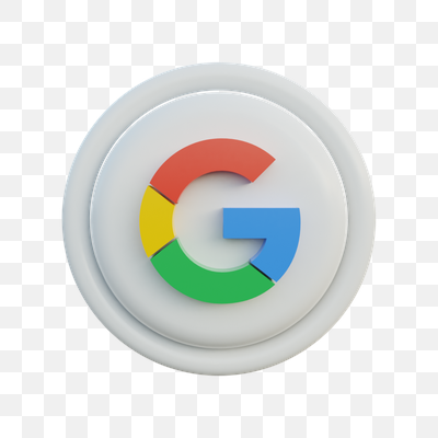 Vibrant 3D Google G Logo on White Disc