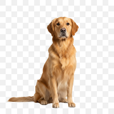 Regal Golden Retriever Sitting Portrait