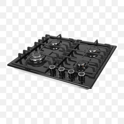 Sleek Black Four-Burner Built-in Gas Hob