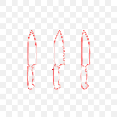 Three Red Neon Knives