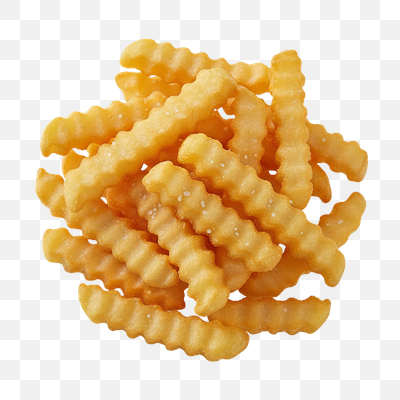 Pile of Golden Crinkle-Cut French Fries