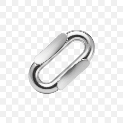 Brushed Metal Connecting Link on White