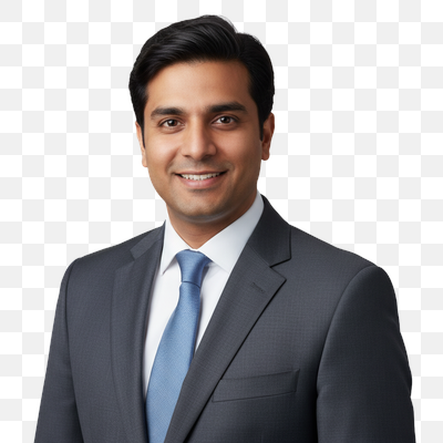 Smiling South Asian Businessman in Professional Attire