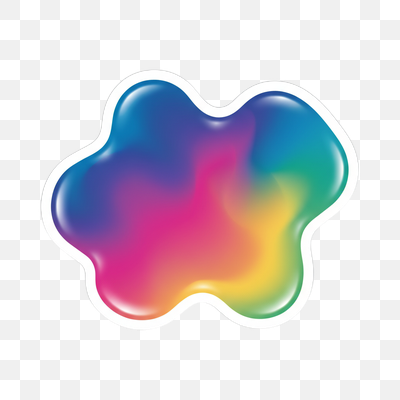 Vibrant Glossy Rainbow Fluid Shape