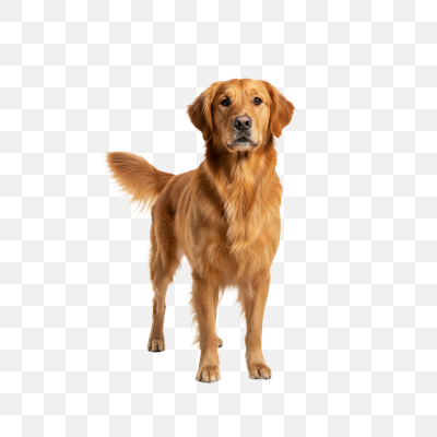 Regal Golden Retriever Portrait on White