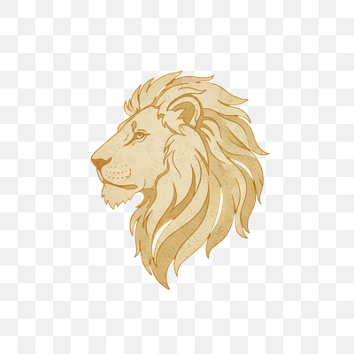 Regal Vintage Lion Head Profile Illustration