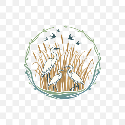 Serene Wetland Egrets and Swallows