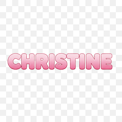 Christine Name in Playful Pink Bubble Text