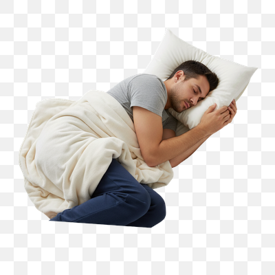 Peaceful Slumber: Man Asleep in Cozy Comfort