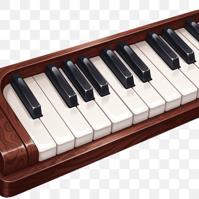 Glossy Wooden Piano Keyboard Illustration