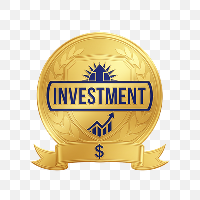 Golden Investment Emblem for Financial Growth