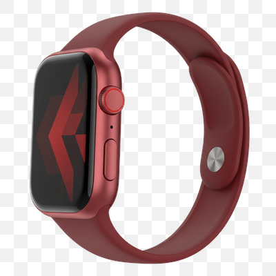 Vibrant Red Smartwatch with Digital Crown and Sport Band