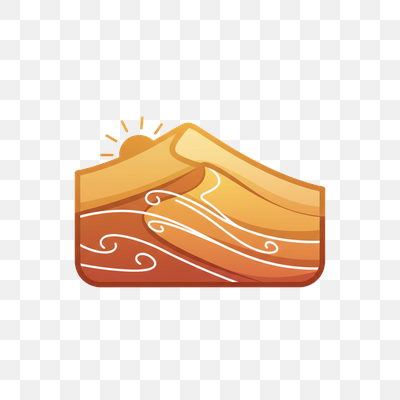 Stylized Desert Dunes with Sun and Wind