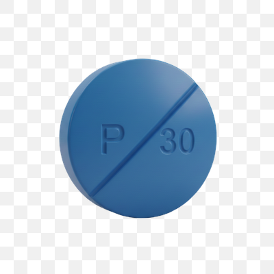 Blue P30 Medication Pill - Realistic 3D Render