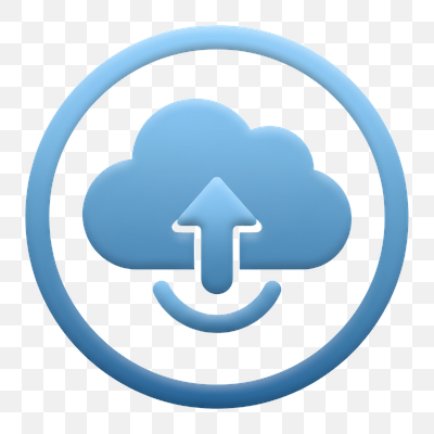 Modern Blue Cloud Upload Icon