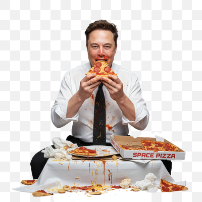 Elon Musk's Messy 'Space Pizza' Indulgence