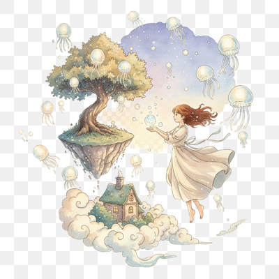 Ethereal Dreamscape with Floating Wonders