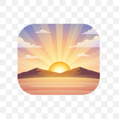 Desert Dawn: Radiant Sun Over Mountain Peaks