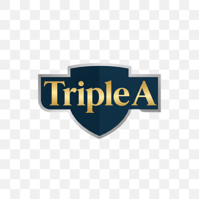 Triple A Gold Text Shield Logo