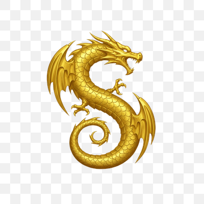 Majestic Golden Dragon Symbol
