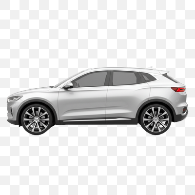 Sleek Silver SUV Side Profile on Pristine White Background