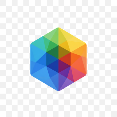 Vibrant Geometric Low-Poly Hexagon