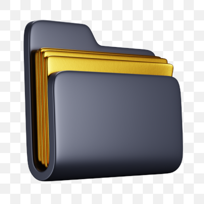 Premium Gold and Dark Grey 3D Folder Icon