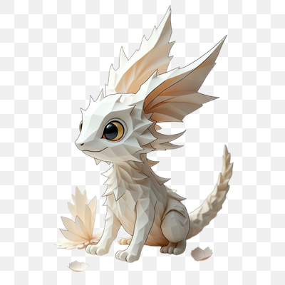 Golden-Eyed Papercraft Sprite Amidst Cherry Blossoms