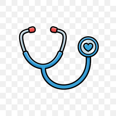 Cartoon Stethoscope with Heart Symbol