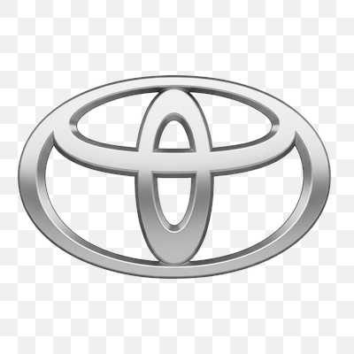 Sleek Metallic Toyota Logo on Transparent Background