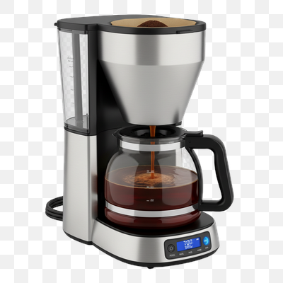 Modern Stainless Steel Drip Coffee Maker Brewing Fresh Coffee