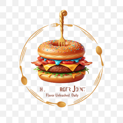 The Donurger Joint: Whimsical Sweet & Savory Burger Logo