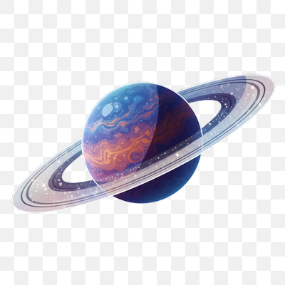 Vibrant Ringed Planet in Cosmic Embrace