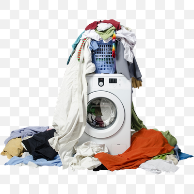 Overwhelmed: A Mountain of Laundry on Laundry Day