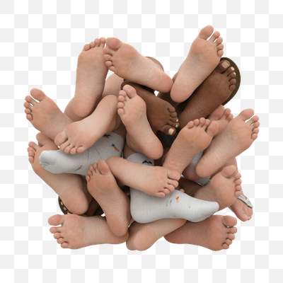 A Collective Mass: Diverse Feet in a Pile